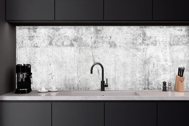 Küchenrückwand - Verwitterte weiße Betonwandtextur