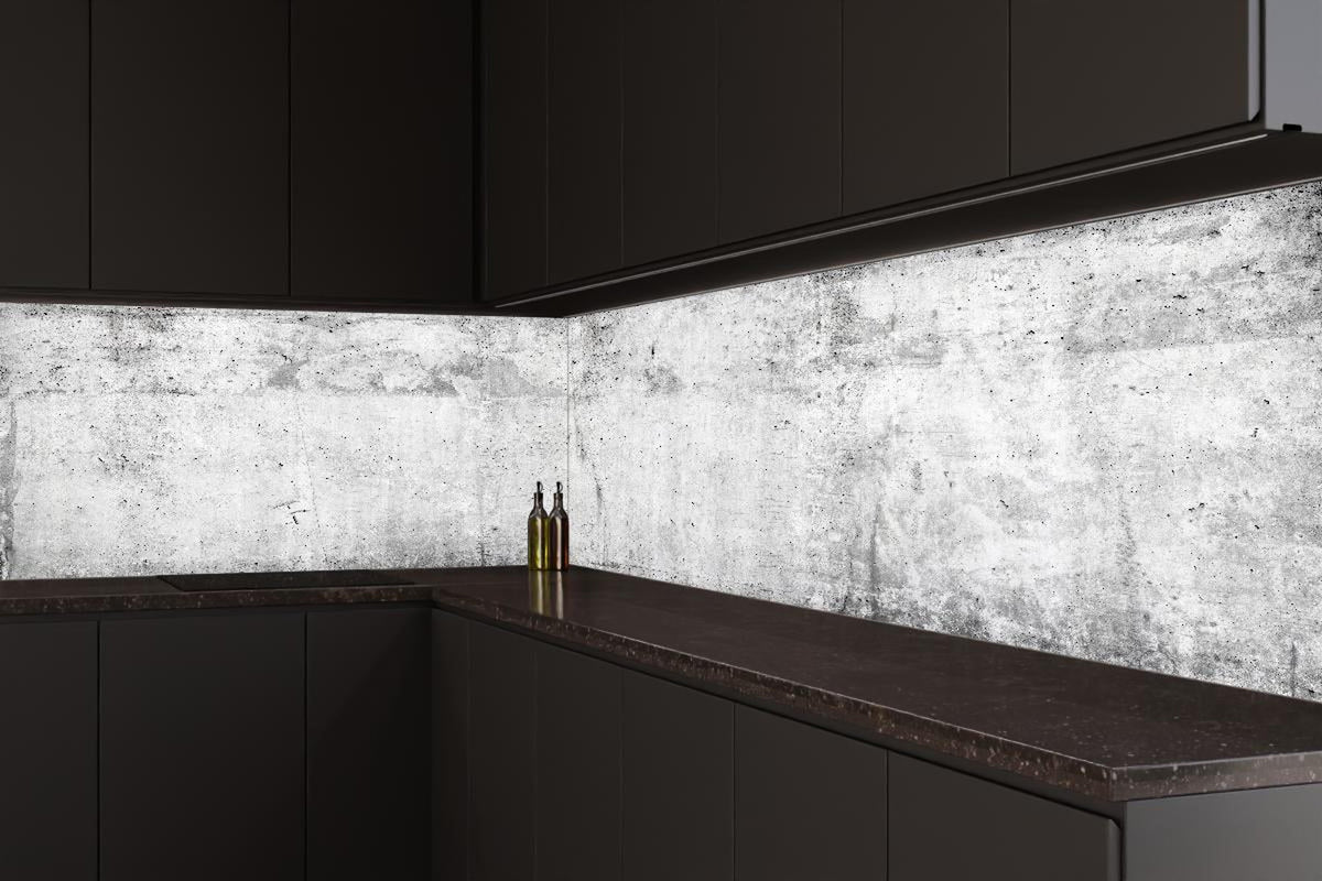 Küchenrückwand - Verwitterte weiße Betonwandtextur