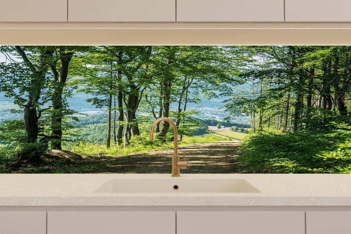 Küchenrückwand - Waldweg Beskiden Polen