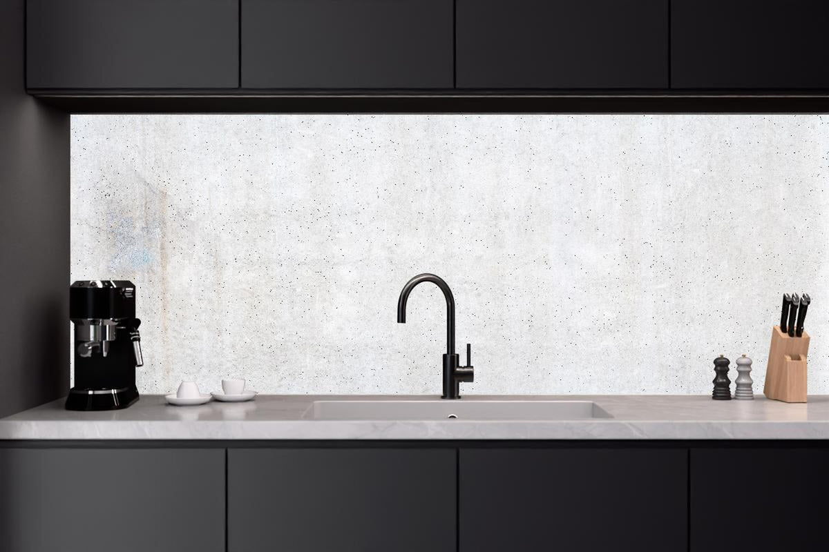 Küchenrückwand - Weiß-bläuliche Betonwand