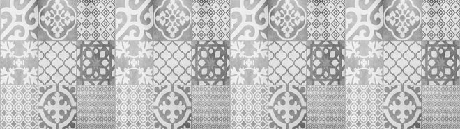 Küchenrückwand - Weiß graue vintage Fliesen