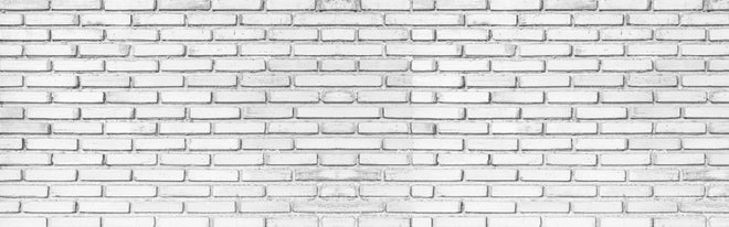 Küchenrückwand - Weiße Backsteinmauer