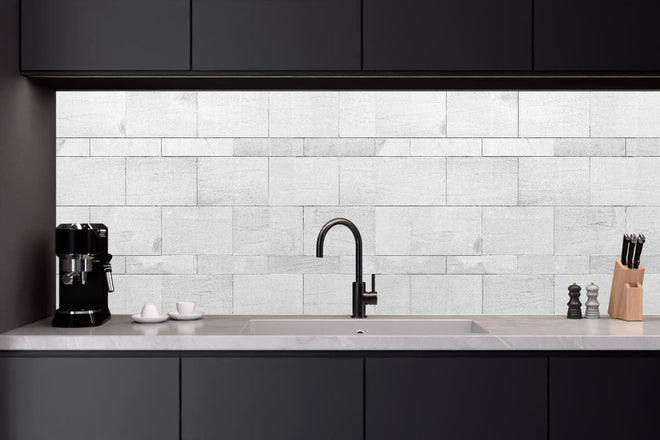 Küchenrückwand - Weiße Granit Fliesen