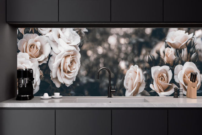 Küchenrückwand - Weisse Pastell- Rosen - Fine Art