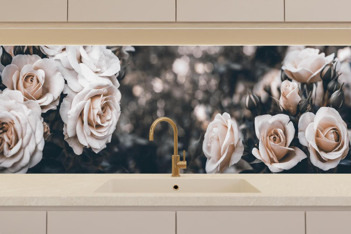 Küchenrückwand - Weisse Pastell- Rosen - Fine Art