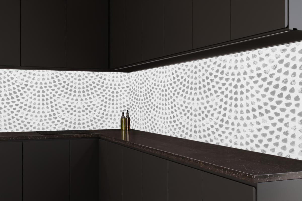 Küchenrückwand - Weiße geometrisches Stempelmuster