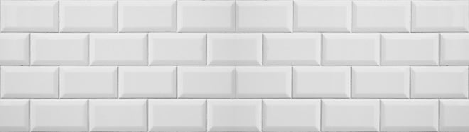 Küchenrückwand - Weiße helle glänzende Ziegelfliesen