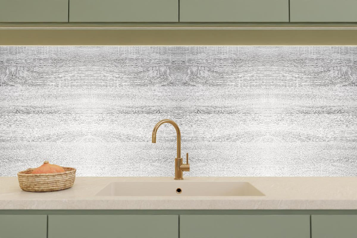 Küchenrückwand - Weiße helle verwitterte Holztextur