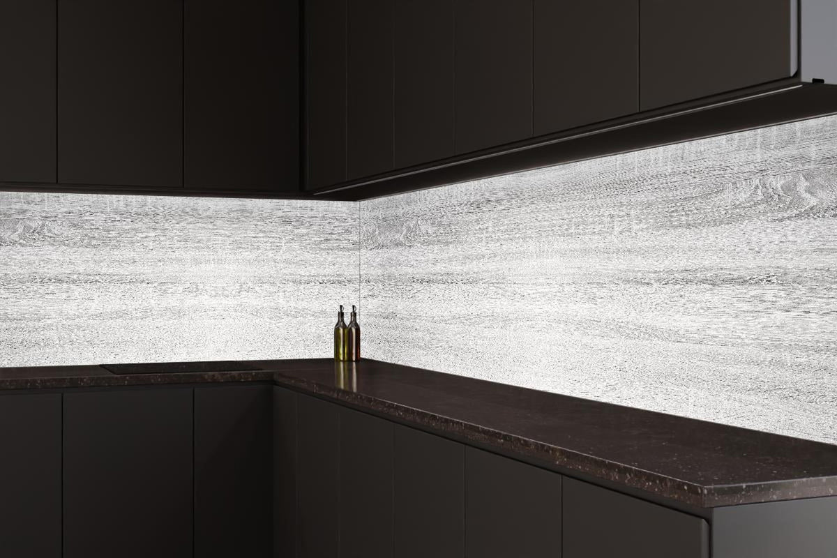 Küchenrückwand - Weiße helle verwitterte Holztextur