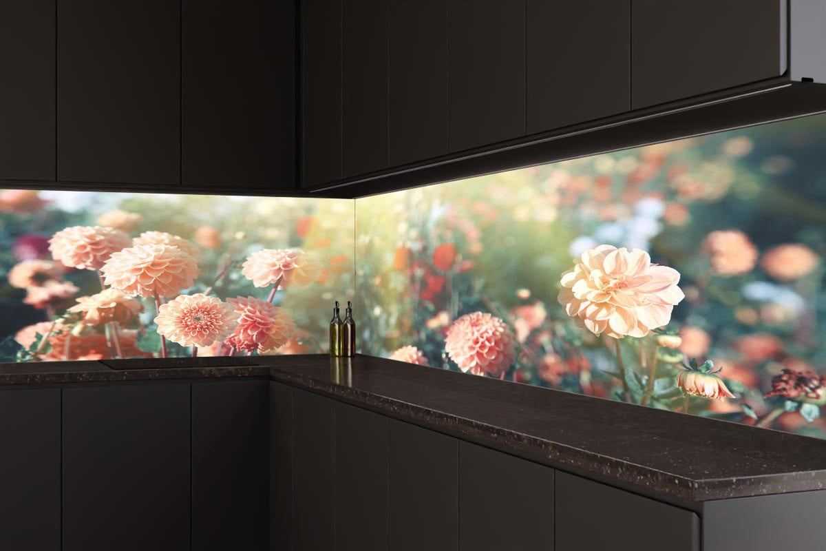 Küchenrückwand - Wunderschöne Blumen im Sommer