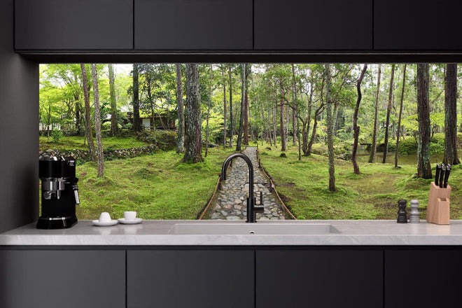 Küchenrückwand - Wunderschöner Moosgarten in Kyoto