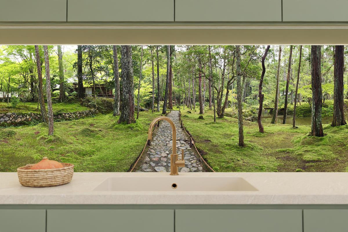 Küchenrückwand - Wunderschöner Moosgarten in Kyoto