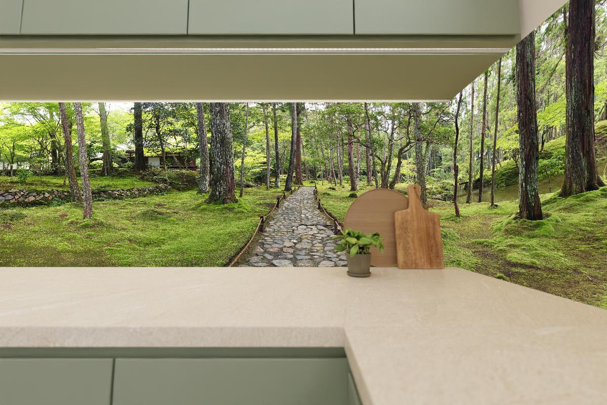 Küchenrückwand - Wunderschöner Moosgarten in Kyoto
