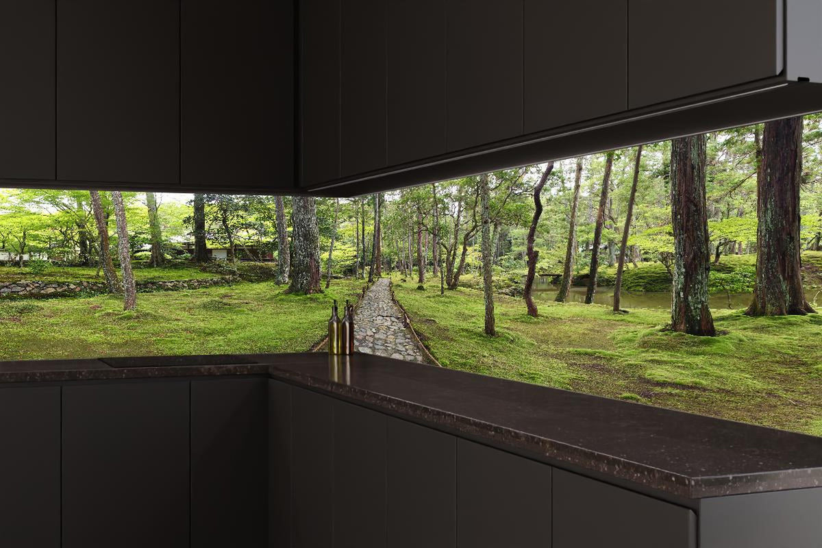Küchenrückwand - Wunderschöner Moosgarten in Kyoto