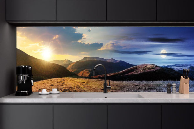 Küchenrückwand - Wunderschönes Panorama eines Bergkamms