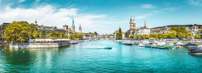 Küchenrückwand - Zürich Skyline Panorama mit Fluss Limmat