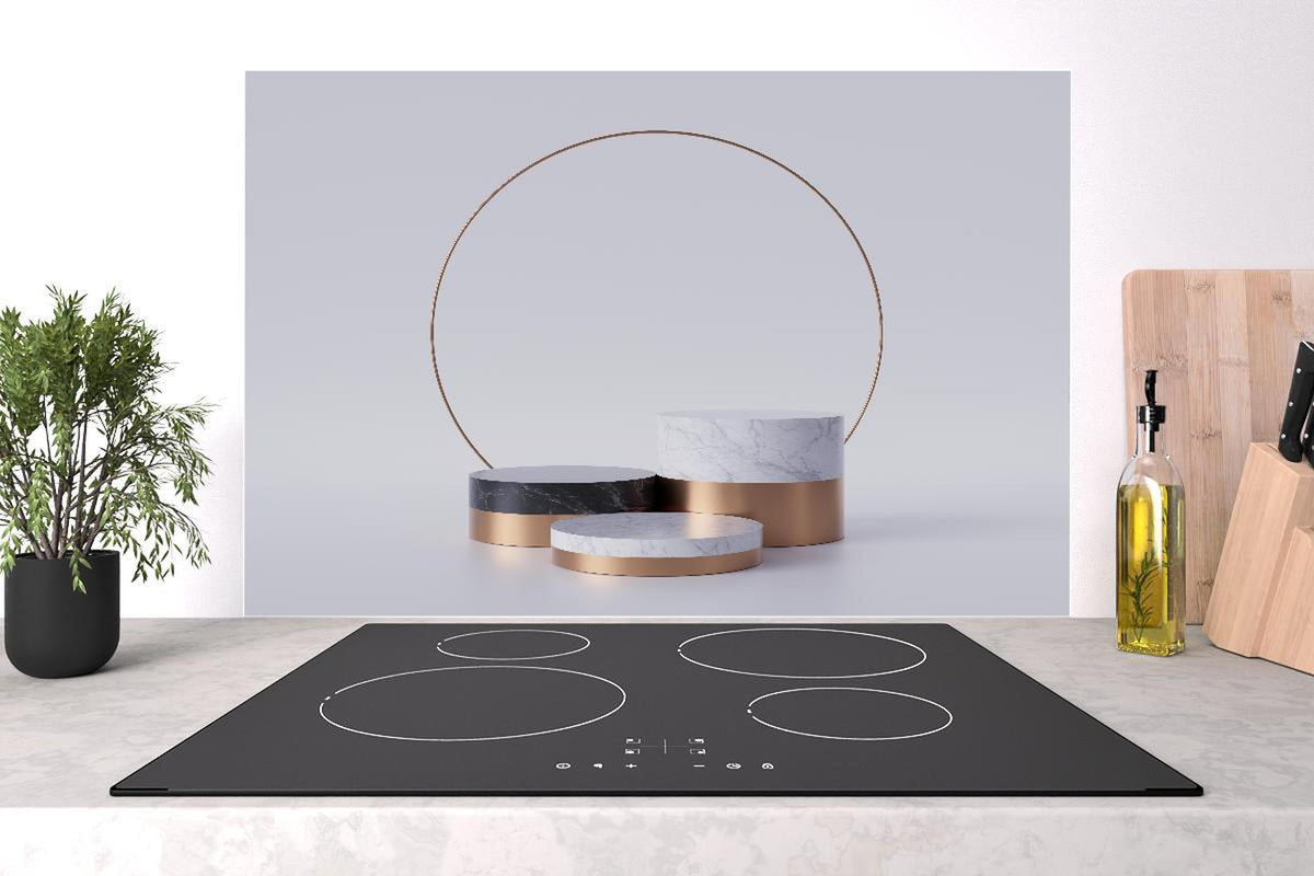 Spritzschutz - 3D-Darstellung moderner Sockel