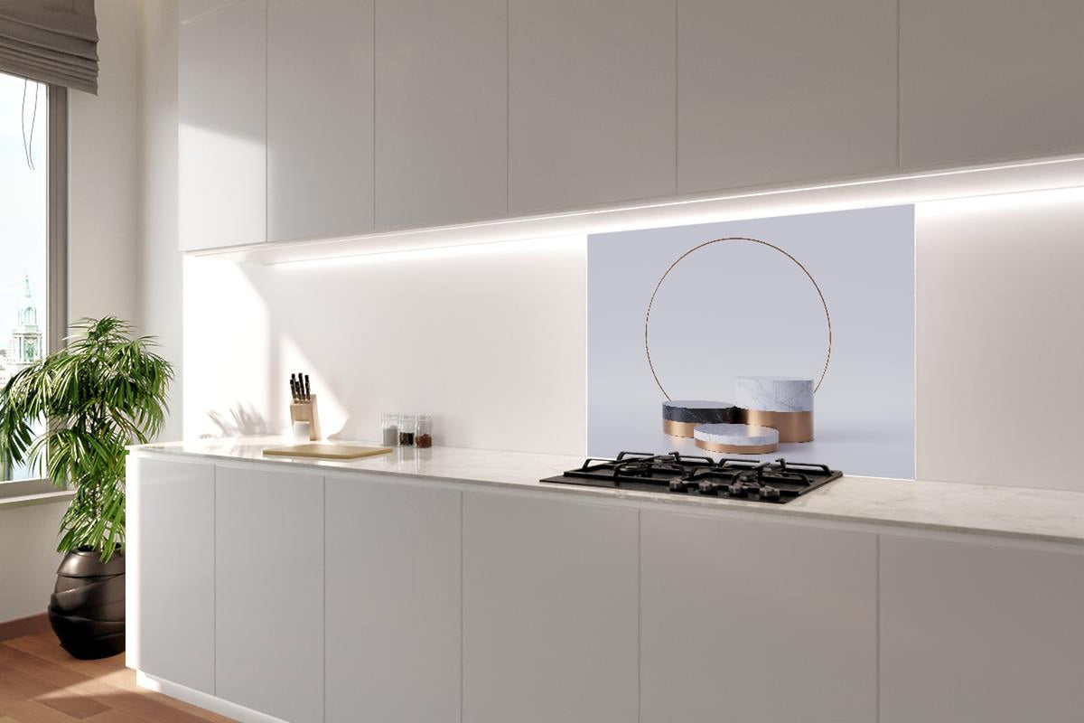 Spritzschutz - 3D-Darstellung moderner Sockel