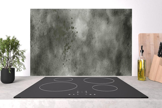 Spritzschutz - Abstrakte Aquarelltextur in Grautönen