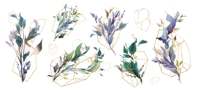 Spritzschutz - Abstrakte Blumen und Geometrie Illustration