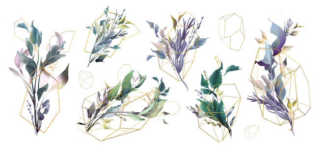 Spritzschutz - Abstrakte Blumen und Geometrie Kunst