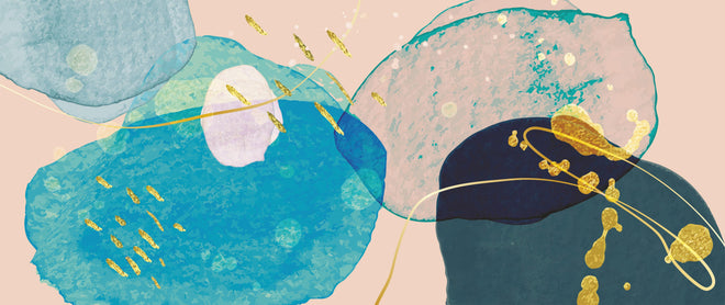 Spritzschutz - Abstrakte Illustration in Pastellfarbtönen