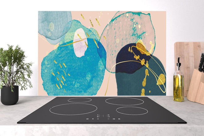 Spritzschutz - Abstrakte Illustration in Pastellfarbtönen