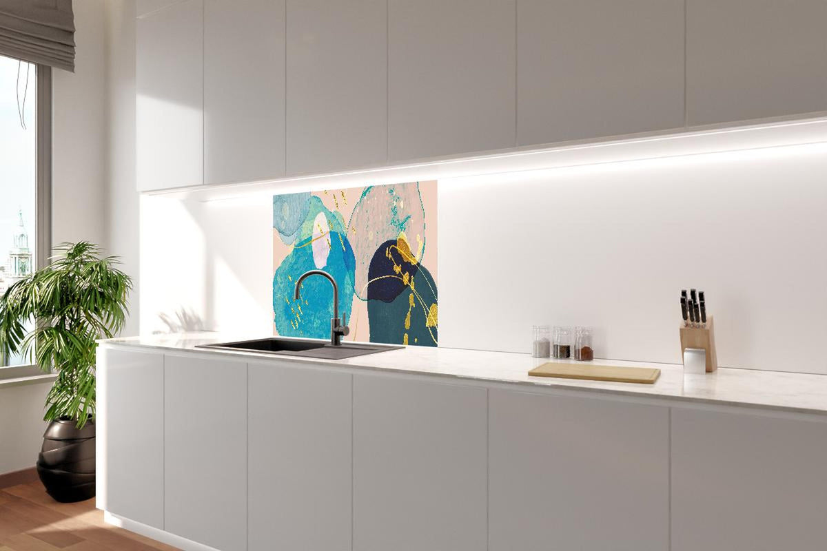 Spritzschutz - Abstrakte Illustration in Pastellfarbtönen