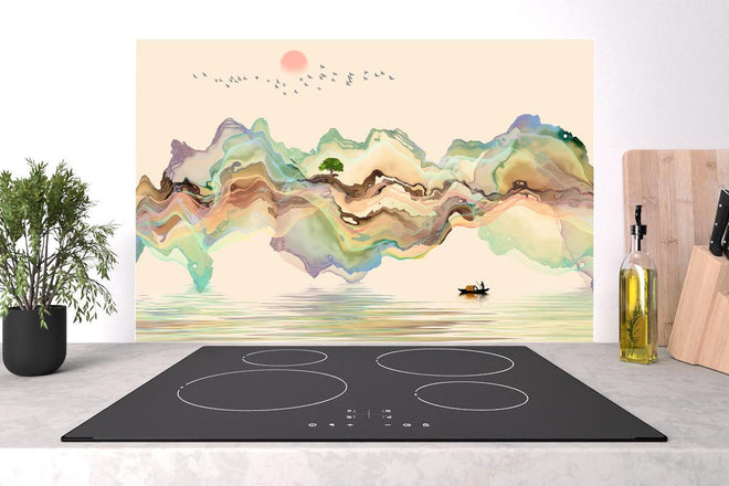 Spritzschutz - Abstrakte Landschaft Illustration