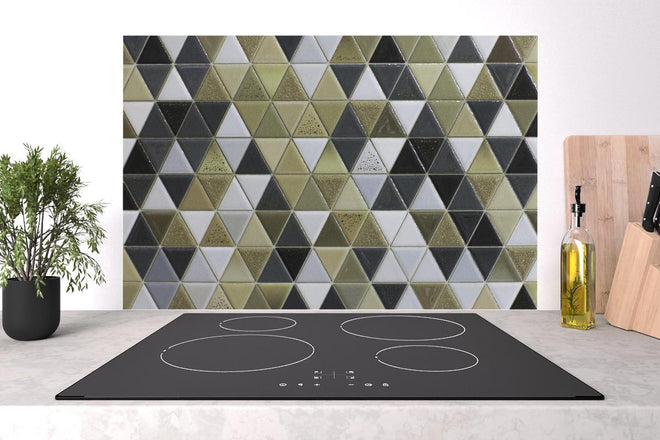 Spritzschutz - Abstrakte Mosaikfliese in Grautönen