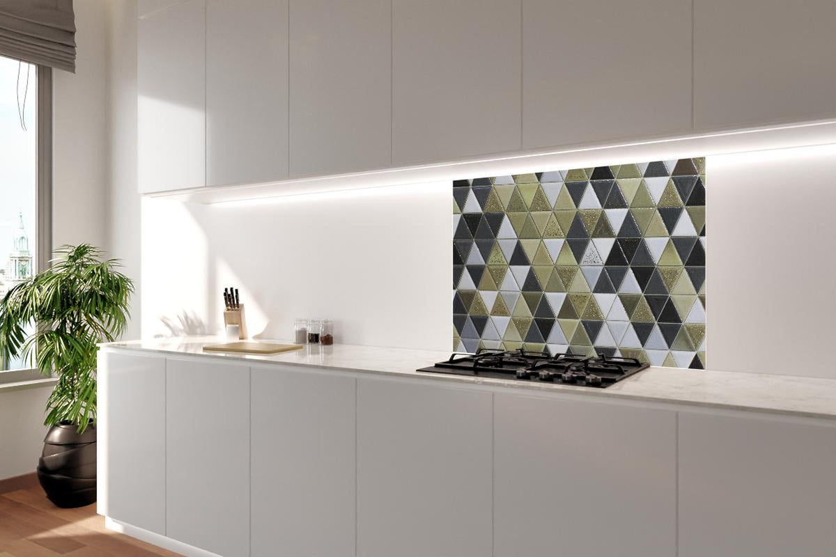 Spritzschutz - Abstrakte Mosaikfliese in Grautönen