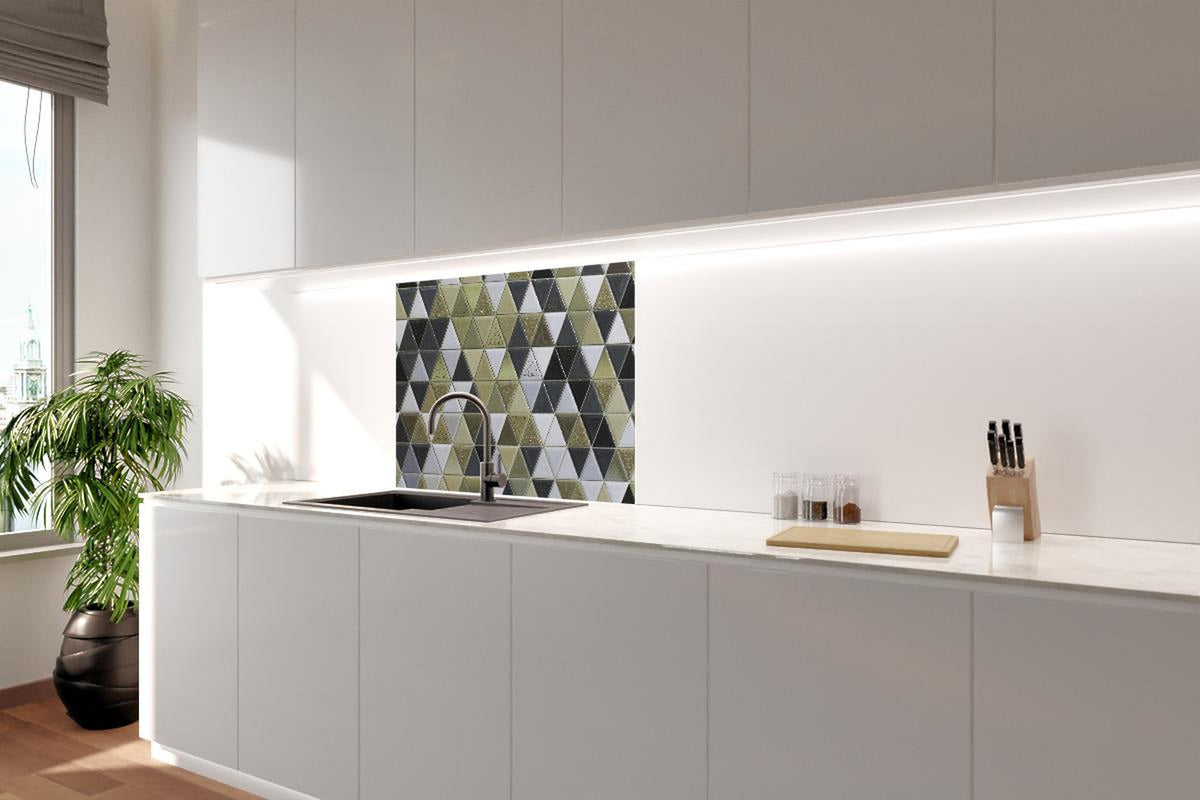 Spritzschutz - Abstrakte Mosaikfliese in Grautönen