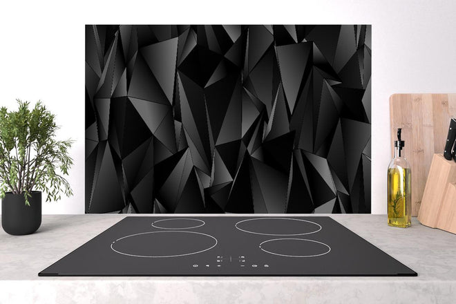 Spritzschutz - Abstrakte Schwarze 3D Dreiecke