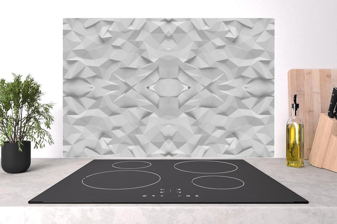 Spritzschutz - Abstrakte Weiß-Graue Geometrische Struktur