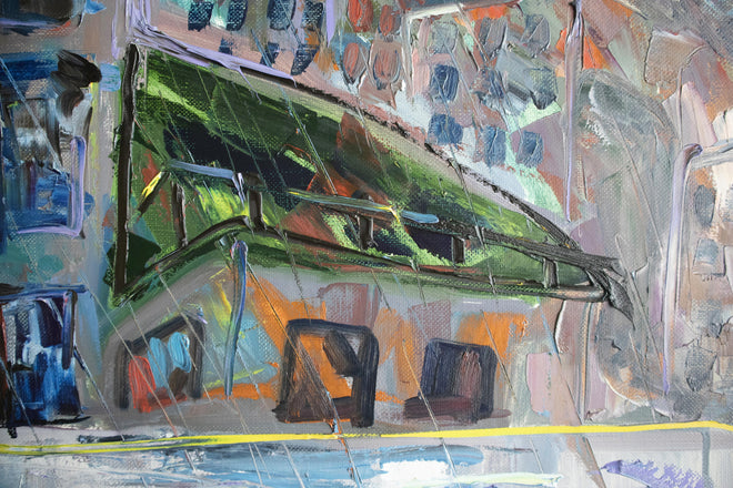 Spritzschutz - Acryl Farben Kunst - Gebäude