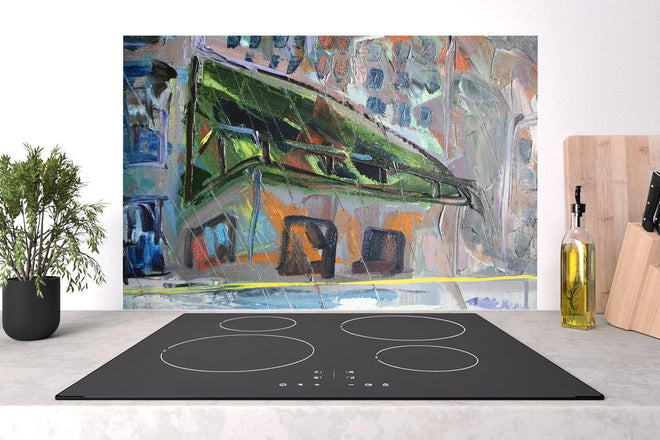 Spritzschutz - Acryl Farben Kunst - Gebäude