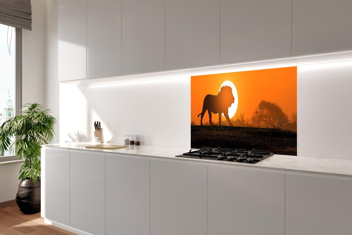 Spritzschutz - Afrikanische Landschaft bei Sonnenuntergang
