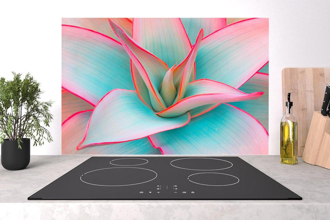 Spritzschutz - Agavenblätter in trendigen Pastellfarben