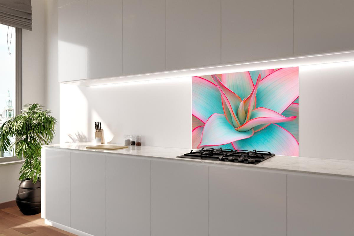 Spritzschutz - Agavenblätter in trendigen Pastellfarben