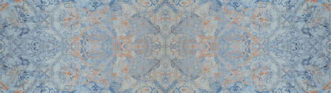 Spritzschutz - Alte blaue Vintage Fliesen