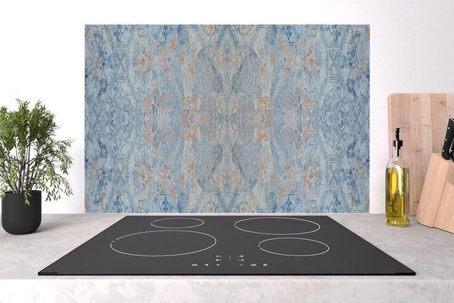 Spritzschutz - Alte blaue Vintage Fliesen