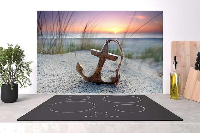 Spritzschutz - Anker am Strand