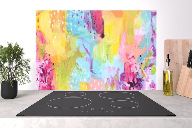 Spritzschutz - Aquarell Kunstmalerei - Bunt