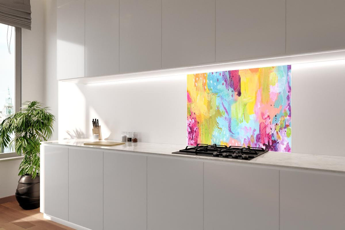 Spritzschutz - Aquarell Kunstmalerei - Bunt
