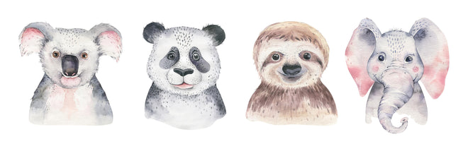 Spritzschutz - Aquarell Tiere Cartoon Baby Illustration