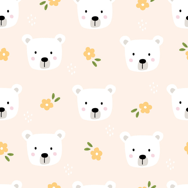 Spritzschutz - Bärchen & Blumen Kinderzimmer Tapete Pastell