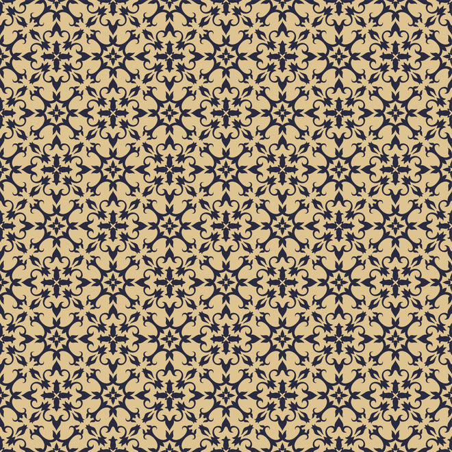 Spritzschutz - Barockes Blumendesign Textilmuster Beige