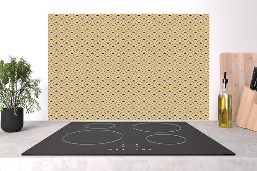 Spritzschutz - Beige Textiloptik mit dezentem Muster