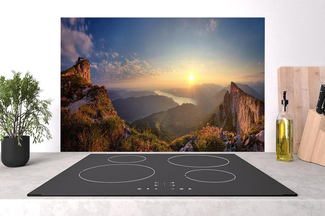 Spritzschutz - Berglandschafts Panorama