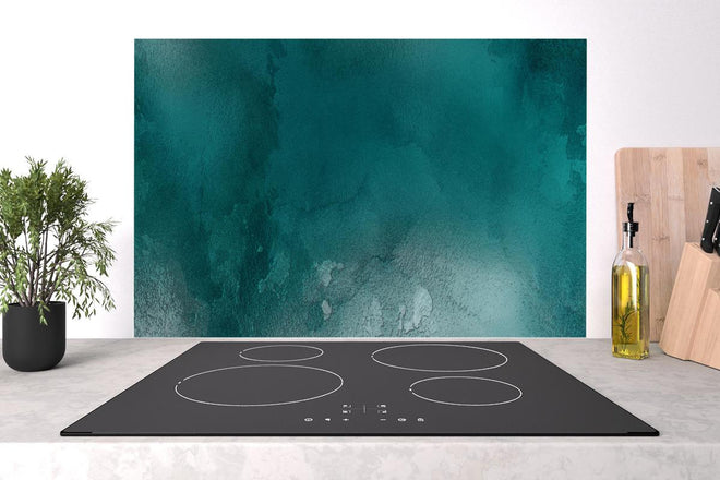 Spritzschutz - Bläuliches Aquarell Wassermuster